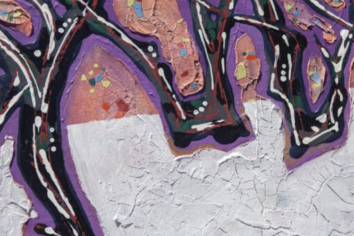 "First snow. Twilight" -reliëf van gips en acryl