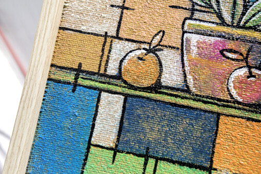 Balans home, still life -schilderij op doek in lijst