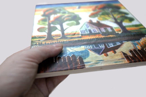Home and Landscape - mini schilderij op hout
