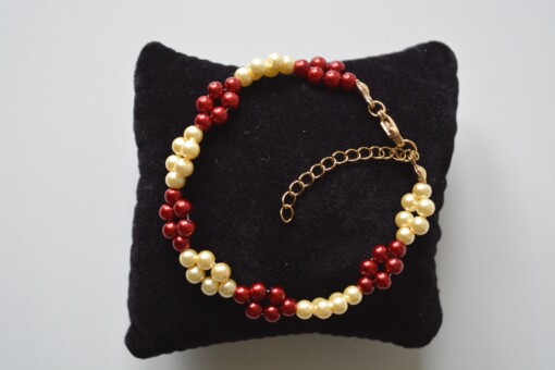 twee kleuren parelarmband