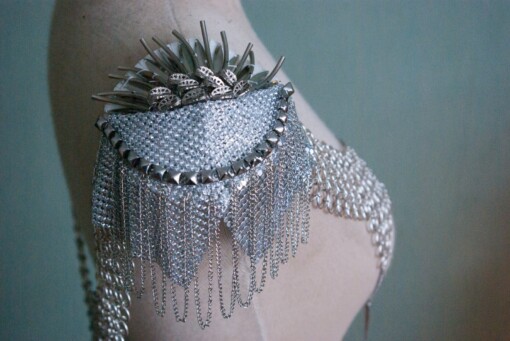 Chainmail Maliënkolder accessoire met epauletten