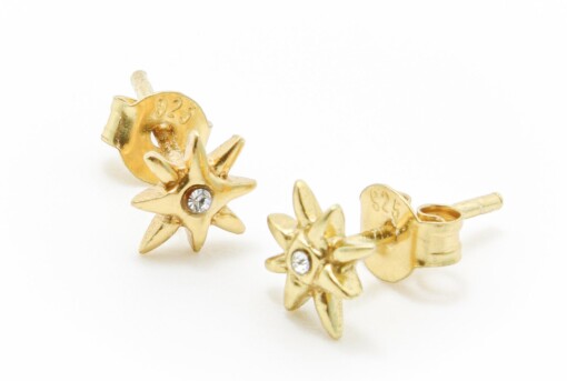 Gold Plated Star With Zirkonia Stone Earbud