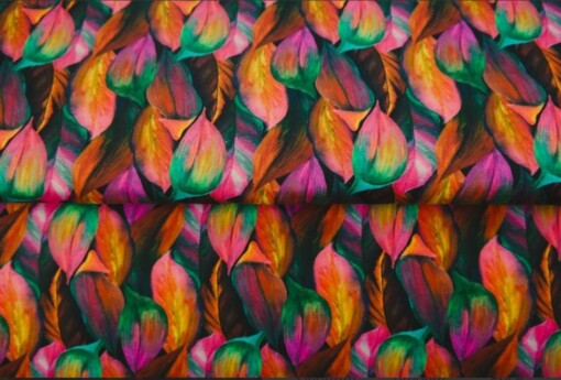 Tricot colsjaal (multi color | painted autum leaves)