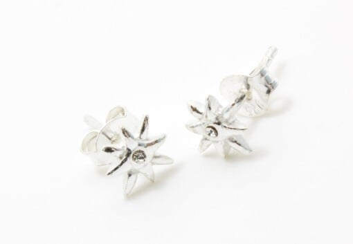 Silver Star With Zirkonia Stone Earbud