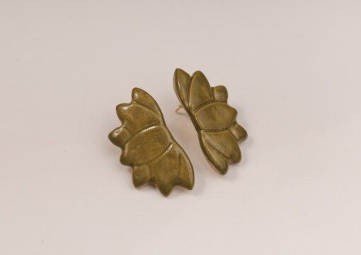 Groene Blad Keramische Oorbellen
