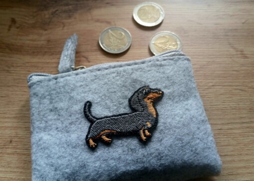 Teckel Portemonnee, Hond Muntzakje met Rits, Vilt Creditcardhouder, Cadeau voor een Hond Liefhebber