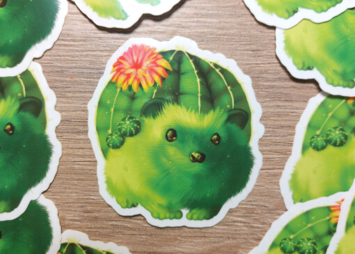 Cactus egel sticker  7x7 cm (2.75x2.75 inch)