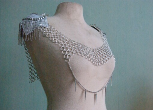 Chainmail Maliënkolder accessoire met epauletten