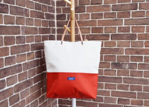 Grote handtas oranje beige