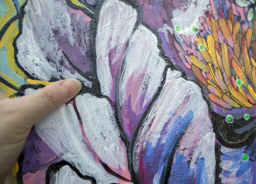 Bloemenwereld 2. Origineel schilderij op paneel.