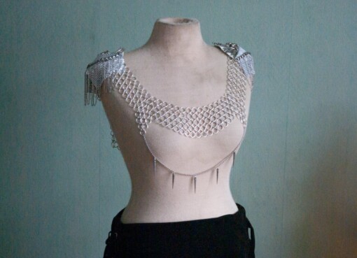 Chainmail Maliënkolder accessoire met epauletten