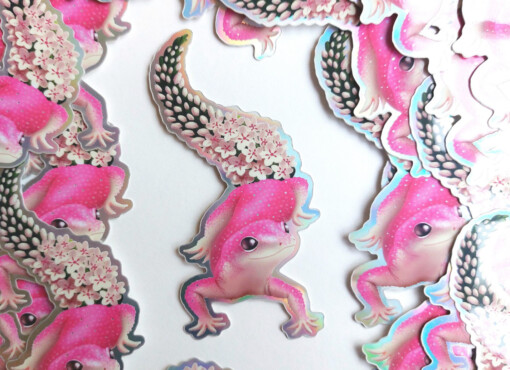 Flower power gekko 4.3x9 cm (2.16 x3.9 inch)