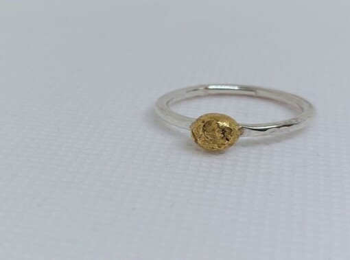Ball, unieke handgemaakte zilveren ring