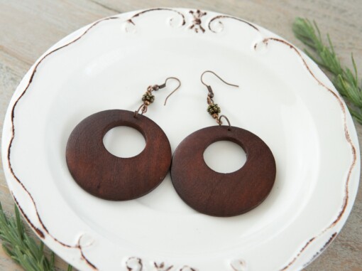 Houten oorbellen