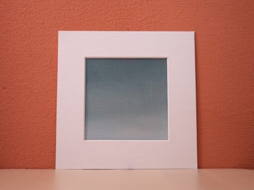 Klein schilderij groenblauwe hemel