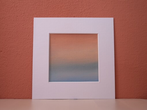Klein schilderij oranje horizon