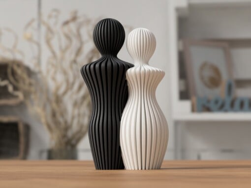 Modern 3d geprint beeldje koppel