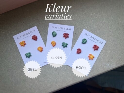 Handgemaakte herfstige blaadjes oorbellen - set van 4