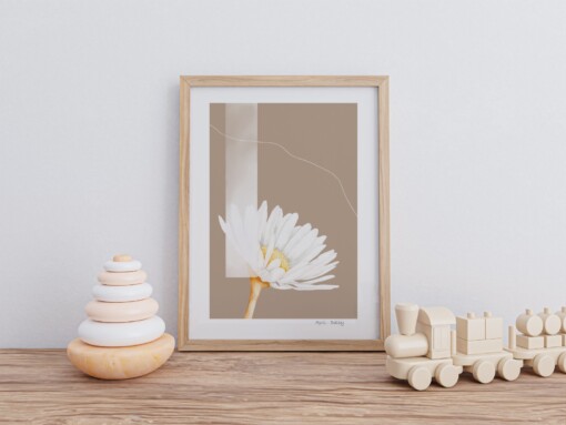 Geboortebloem April Madelief Fine Art Print
