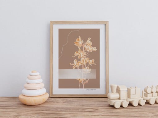 Geboortebloem Juli Ridderspoor Fine Art Print