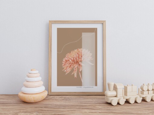 Geboortebloem November Chrysant Fine Art Print