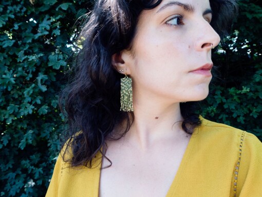 Golden Hour | Handgeweven Kralenoorbellen met Miyuki Kralen