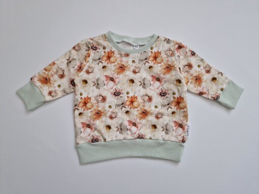 Trui- sweatshirt- bloemen-beige