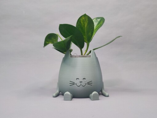 Katten Pot Cat Planter Sitting Happy Pot Plantenpot Zittende Smilende 3D geprinte Maat XL