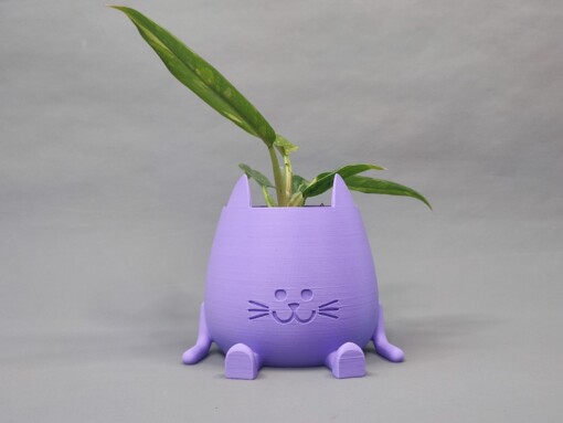 Katten Pot Cat Planter Sitting Happy Pot Plantenpot Zittende Smilende 3D geprinte Maat XL