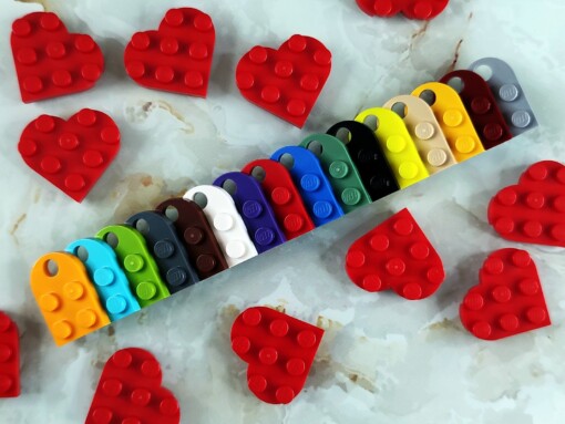 LEGO Hart Sleutelhanger – Handgemaakt Cadeau voor Koppels, Vriend, Vriendin – Liefdeshart Sleutelhanger