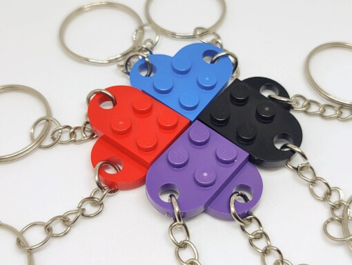 LEGO Hart Sleutelhanger – Handgemaakt Cadeau voor Koppels, Vriend, Vriendin – Liefdeshart Sleutelhanger