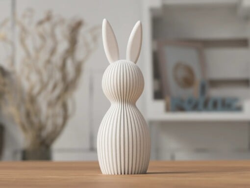 3D-geprinte Minimalistische Paashaas Decoratie – Scandinavisch Design – Pasen -  110 mm Hoog