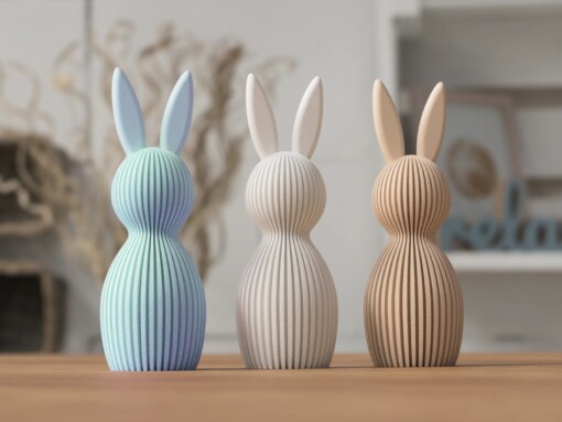 3D-geprinte Minimalistische Paashaas Decoratie – Scandinavisch Design – Pasen -  110 mm Hoog