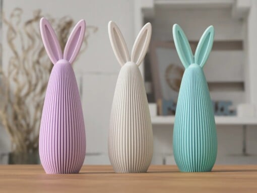 3D-geprinte Minimalistische Paashaas Decoratie – Moderne decoratie Pasen – 177 mm Hoog