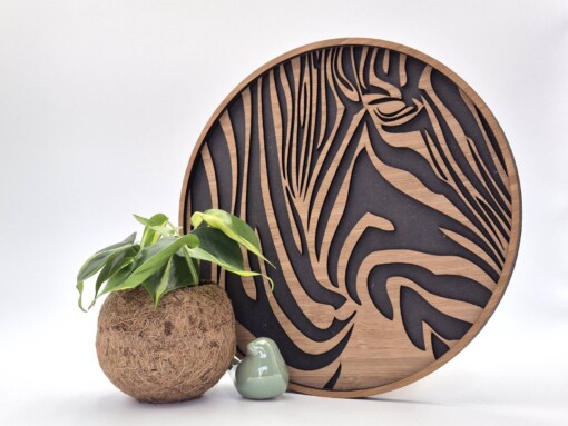 Abstract drieluik met zebraprint