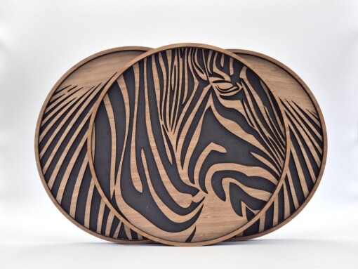 Abstract drieluik met zebraprint
