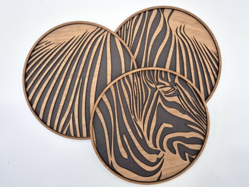 Abstract drieluik met zebraprint