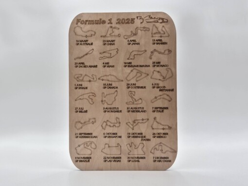 Houten Formule 1 jaarkalender 2025