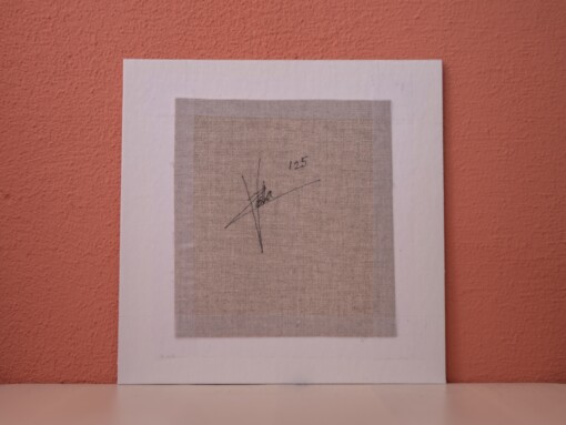 Klein schilderij wolk roze rand