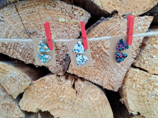 handgemaakte oorknoppen confetti cleopatra