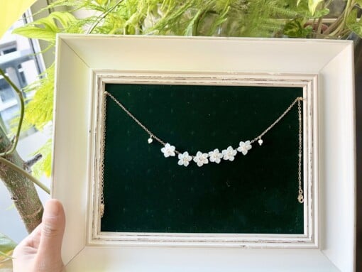 Micro Gehaakte vergeet-mij-nietje Mini Ketting
