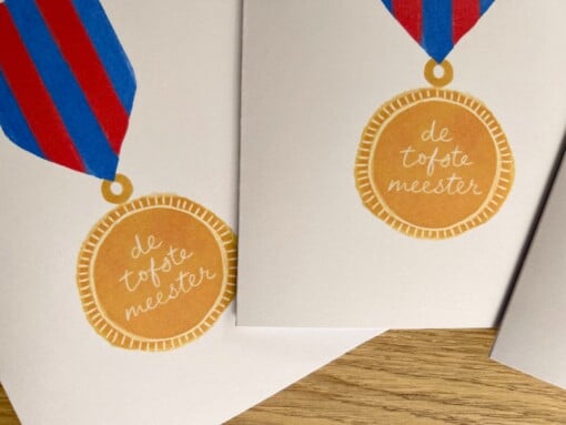 Bedankkaartjes Meester + Juf Luxe A5 – Set van 3 – Afscheid Schooljaar – De Liefste Juf – De Tofste Meester – Bedankkaart School – Dankjewel Kaartjes – Wenskaarten Set – Originele Illustraties