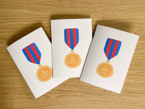 Bedankkaartjes Meester + Juf Luxe A5 – Set van 3 – Afscheid Schooljaar – De Liefste Juf – De Tofste Meester – Bedankkaart School – Dankjewel Kaartjes – Wenskaarten Set – Originele Illustraties