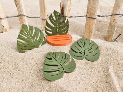 Leuke Monstera onderzetters set van 5 stuks