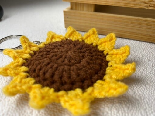 Zonnebloem Sleutelhanger – Handgemaakt met Liefde