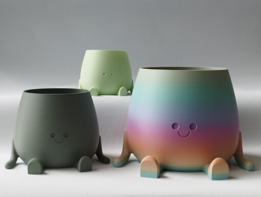 Sitting Happy Pot Plantenpot Zittende Smilende 3D geprinte Maat XL