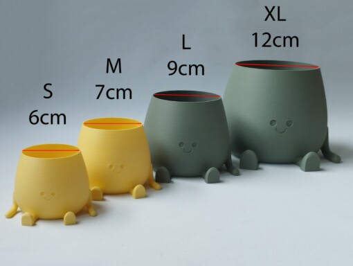 Sitting Happy Pot Plantenpot Zittende Smilende 3D geprinte Maat XL