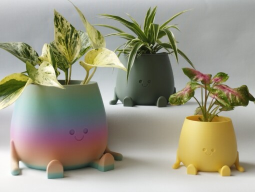 Sitting Happy Pot Plantenpot Zittende Smilende 3D geprinte Maat XL