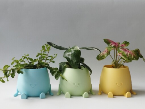 Sitting Happy Pot Plantenpot Zittende Smilende 3D geprinte Maat XL
