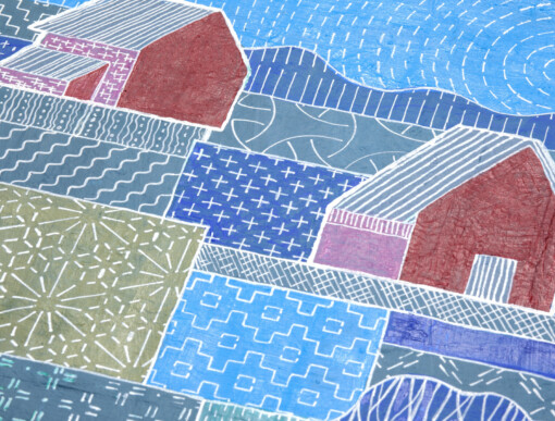 Landscape in Sachiko style2 - acrylschilderij op canvas
